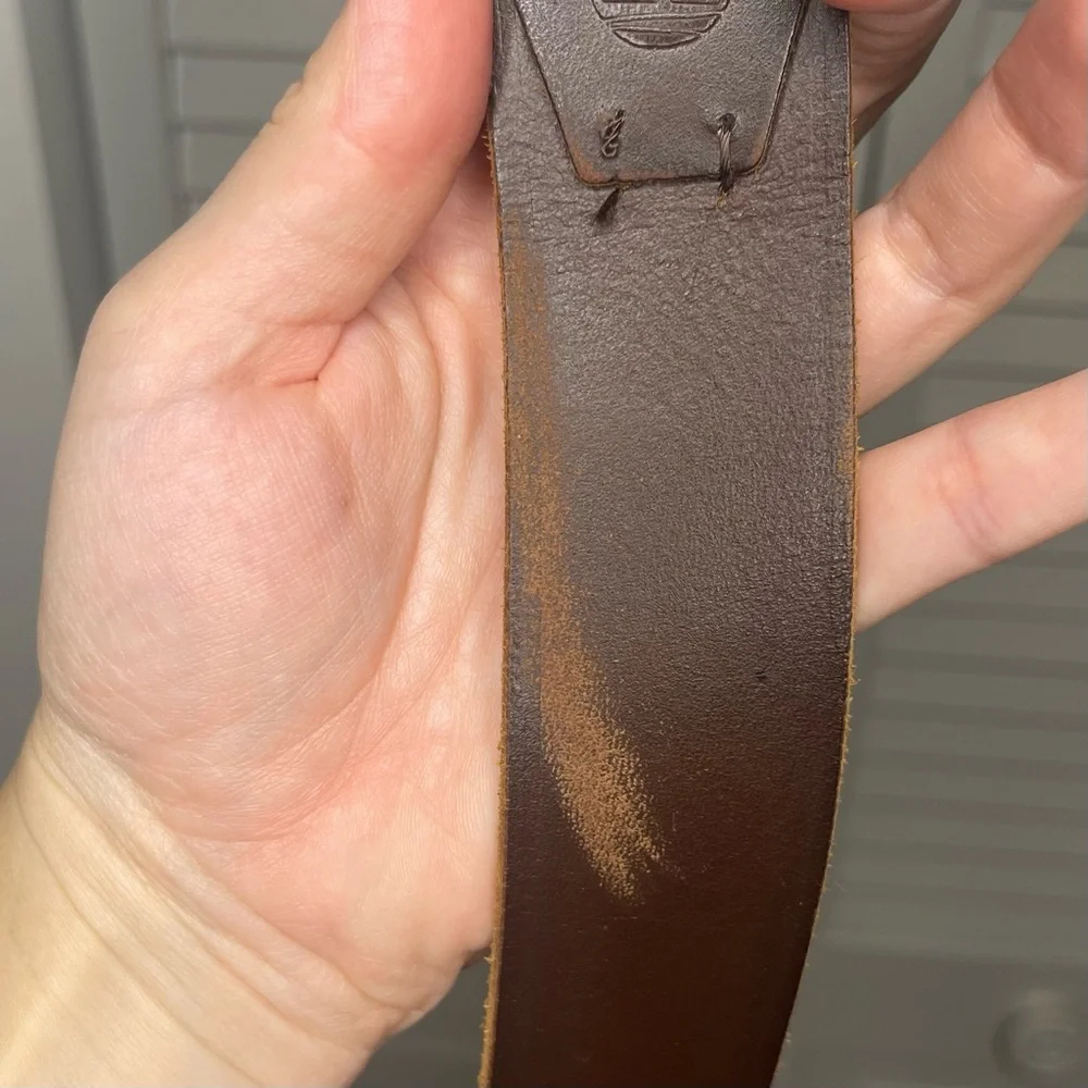 Timberland Dark Brown Leather Belt - Picture 7 of 7